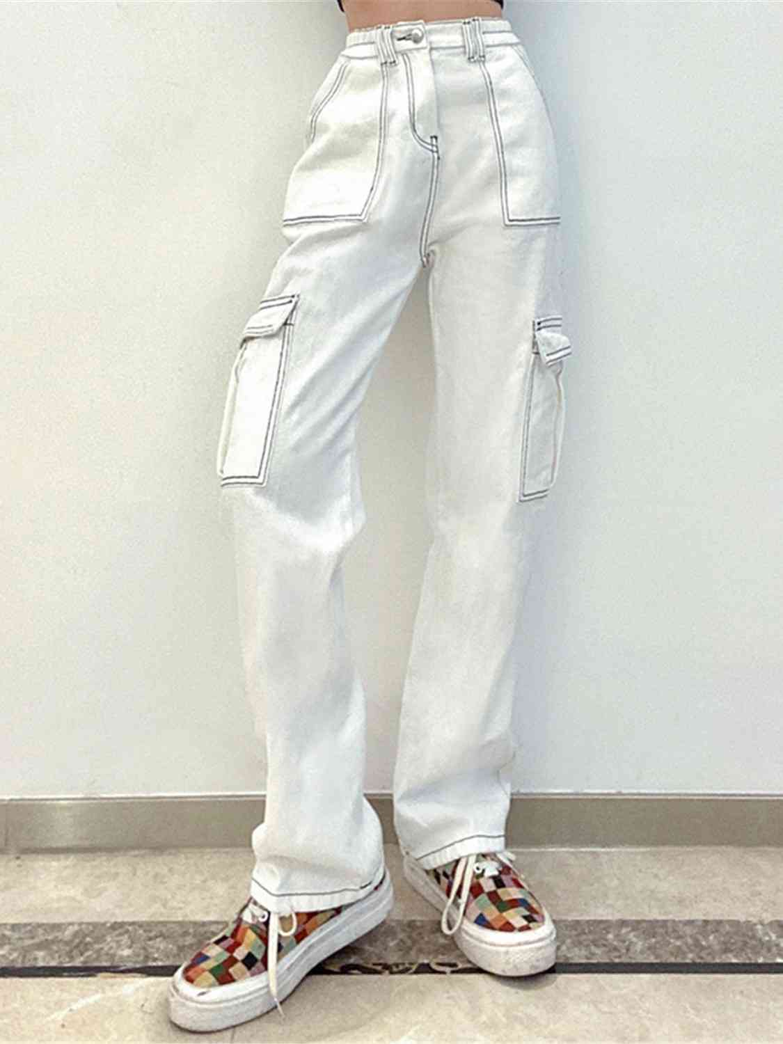 Straight Jeans With Pockets (7484161327192)