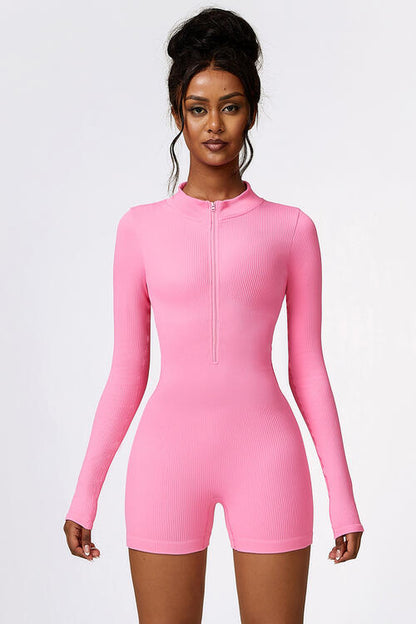 Romper Active - Half-Zip Long Sleeve Active Romper (7484684501080)