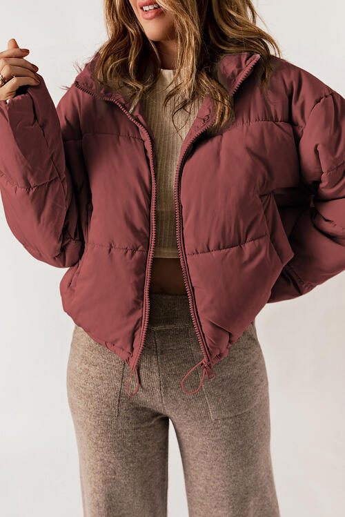 Long & Sleeves - Zip-Up Collared Neck Long Sleeves Coat (7484290531416)