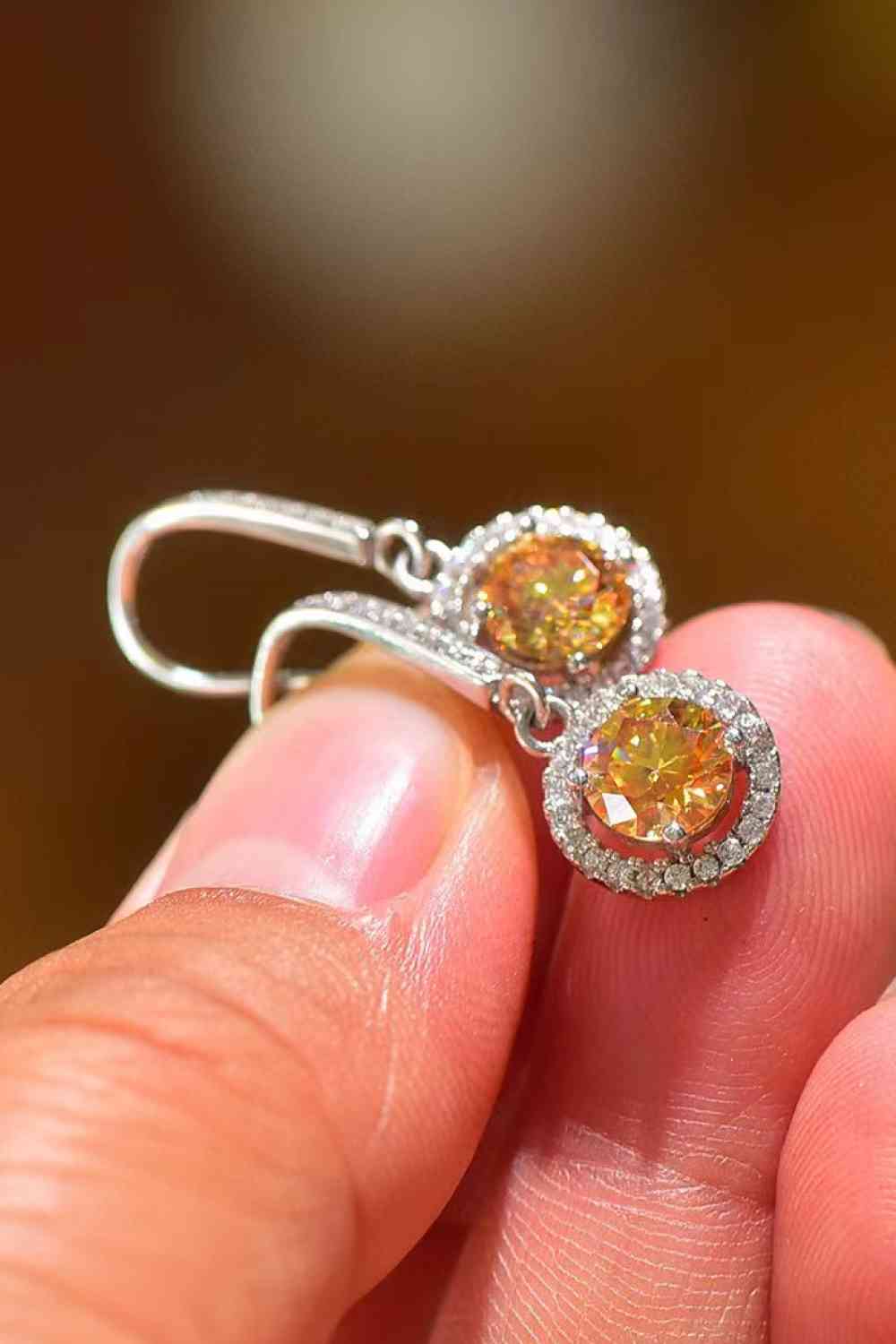 Platinum-Plated 2 Carat Moissanite Drop Earrings (7500198707288)