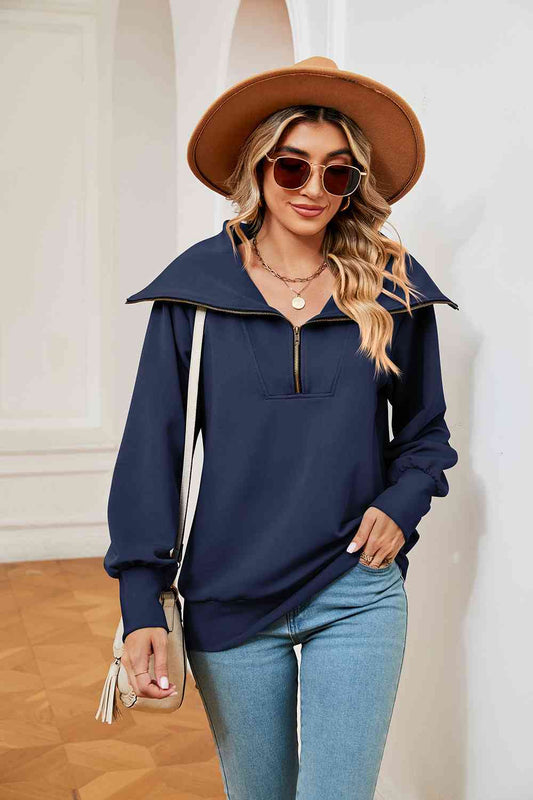 Collared - Half-Zip Collared Sweatshirt (7501332250712)