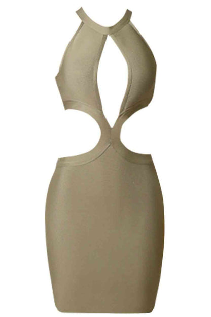 Grecian - Cut-Out Neck Sleeveless Dress (7516393111640)