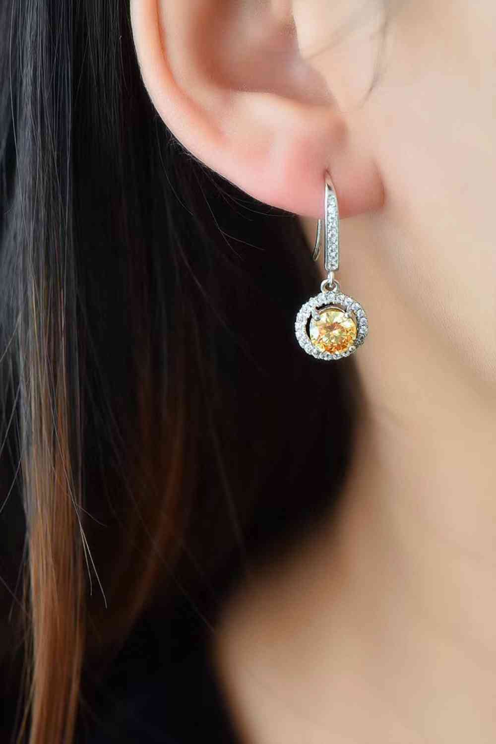 Platinum-Plated 2 Carat Moissanite Drop Earrings (7500198707288)