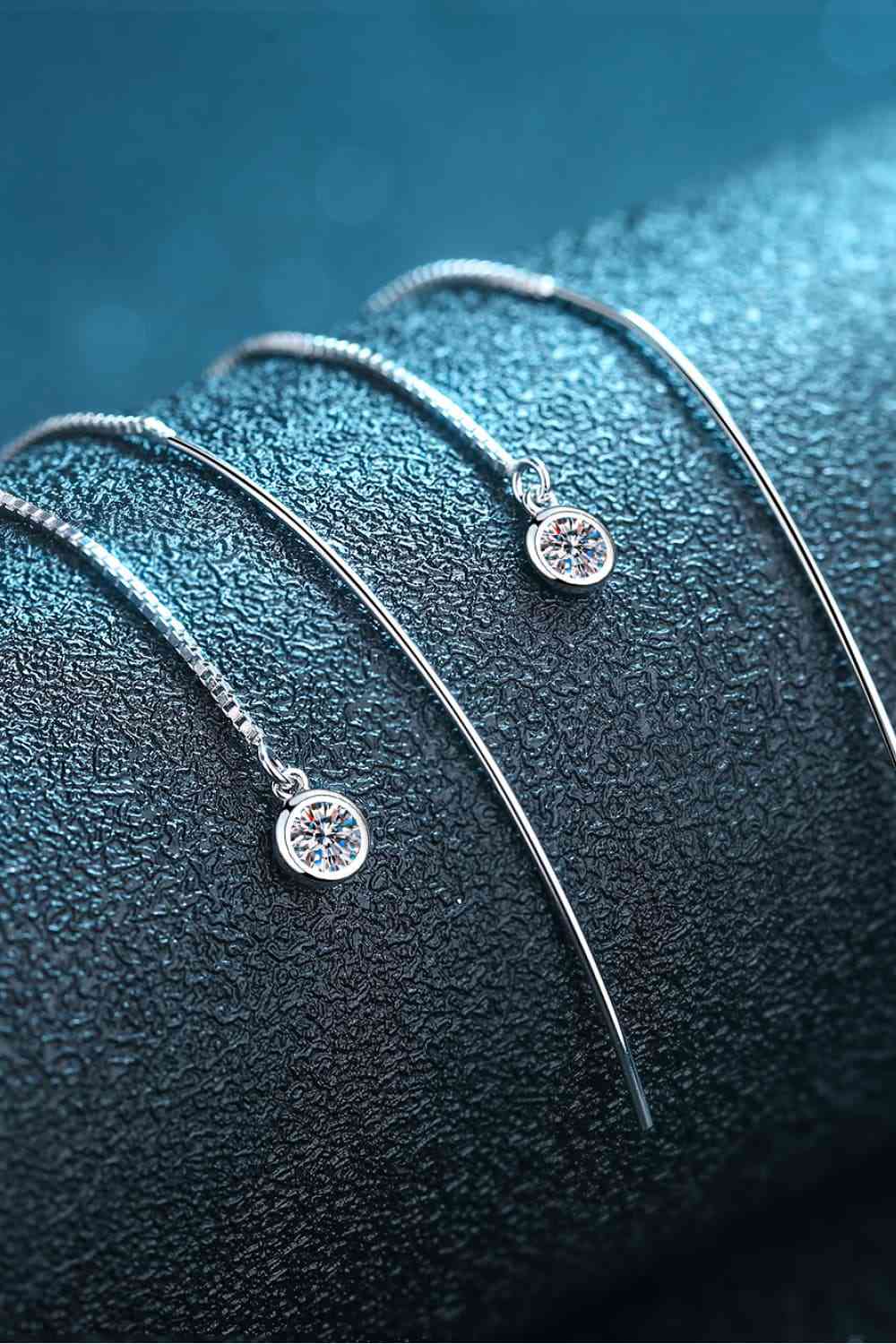 Moissanite 925 Sterling Silver Threader Earrings (7499319017560)