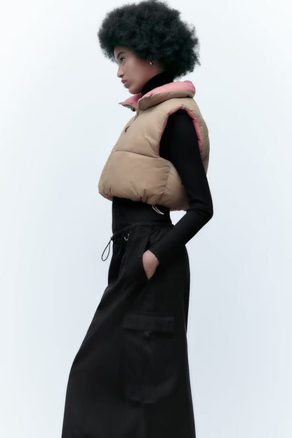 Reversible Cotton-Padded Vest Coat (7516614590552)