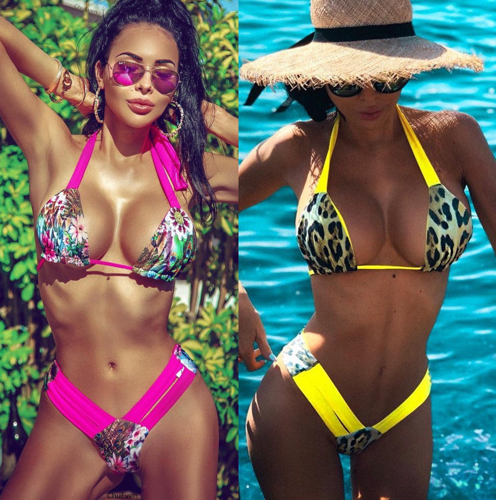 Leopard Bikini Split Print - Swimset (7516587982936)