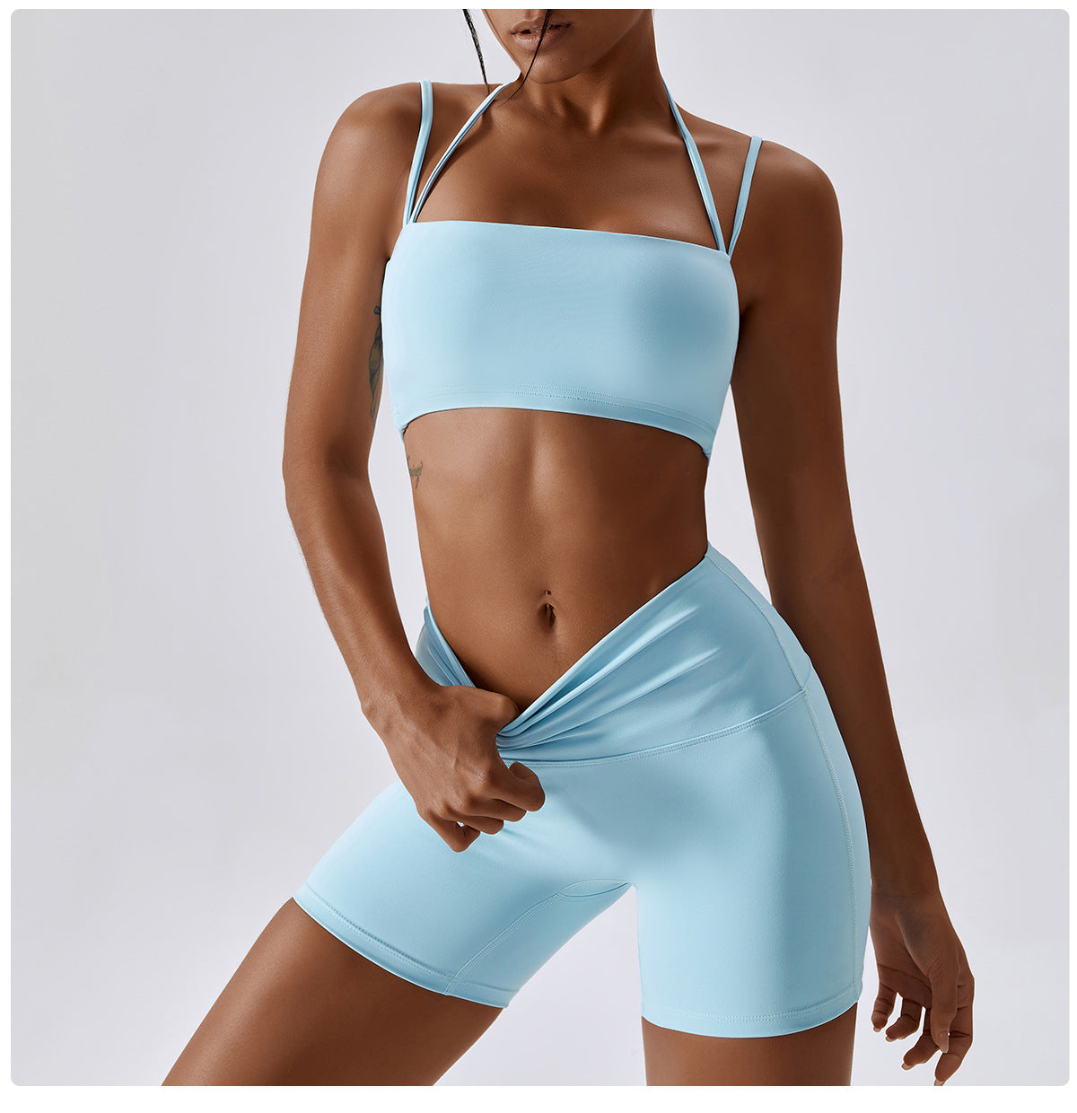 Double Straps - Sports Cami & Yoga Bottoms Set (7516858941528)