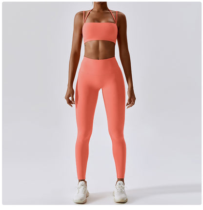Double Straps - Sports Cami & Yoga Bottoms Set (7516858941528)