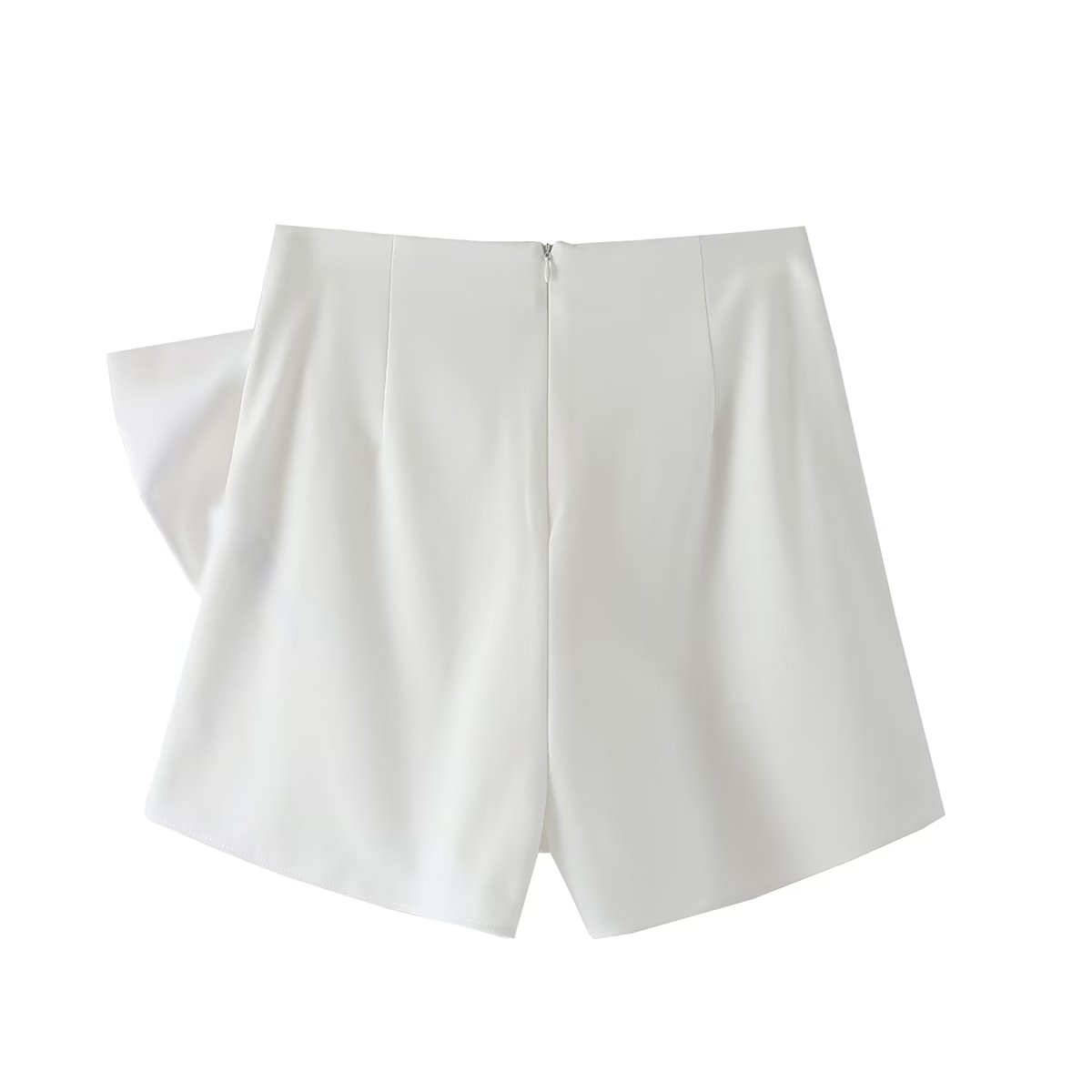 Bow A-Line Satin High-Waist Skort