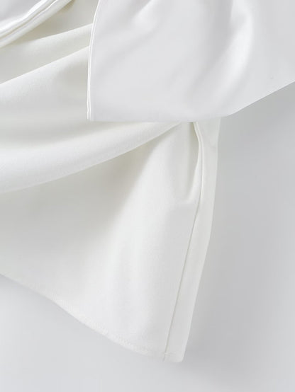 Bow A-Line Satin High-Waist Skort