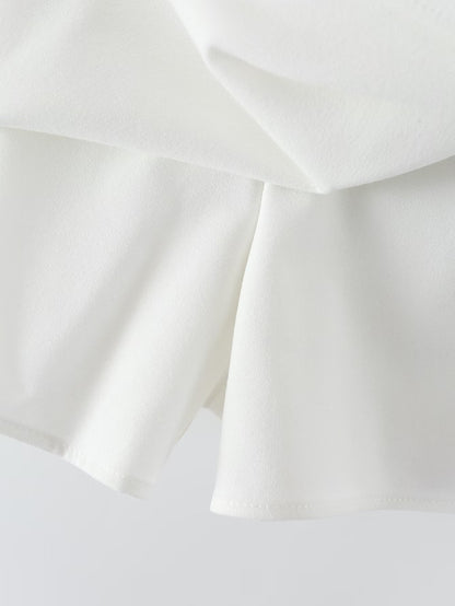 Bow A-Line Satin High-Waist Skort