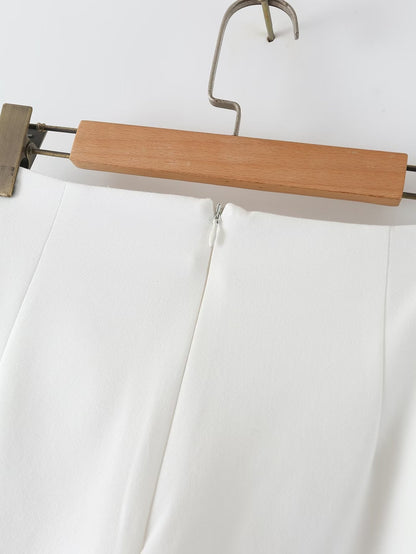 Bow A-Line Satin High-Waist Skort
