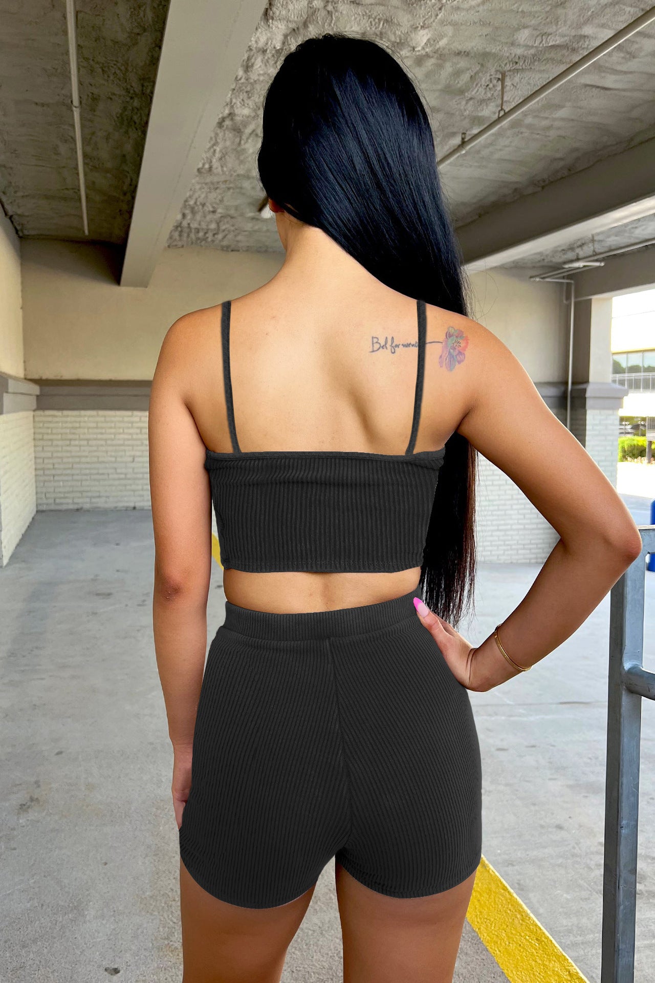 Thread - Hollow-Out Camisole High-Waist Shorts & Top Two-Piece Set (7524277682264)