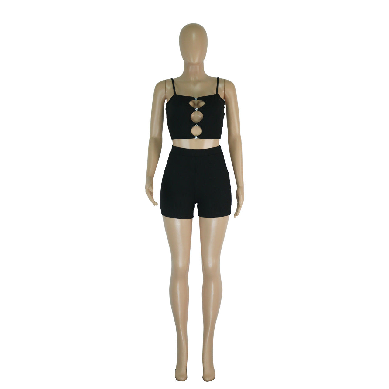 Thread - Hollow-Out Camisole High-Waist Shorts & Top Two-Piece Set (7524277682264)