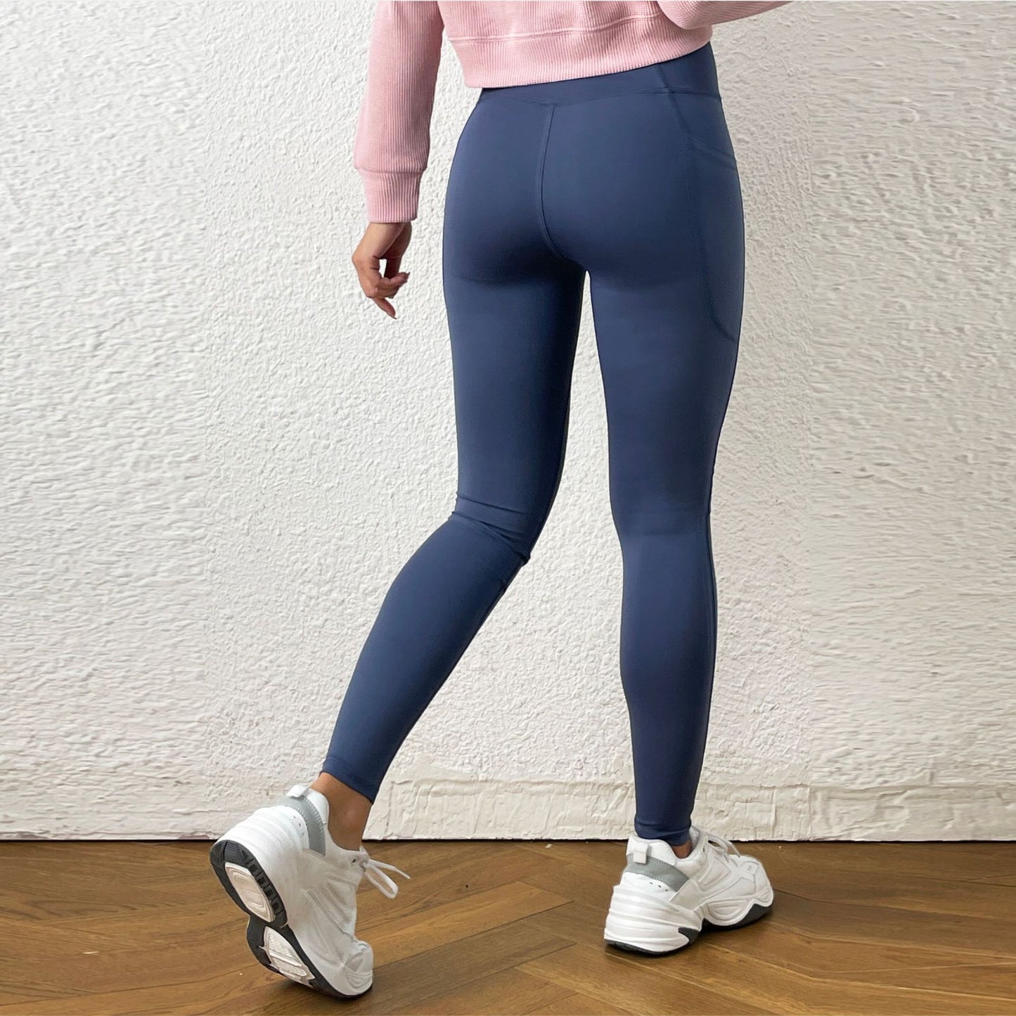 Spring Summer Cross Solid Color Irregular Asymmetric Ripped Tight Trousers Pocket Slimming Yoga Sports Pants (7525023744088)