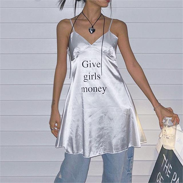 GIVE GIRLS MONEY Satin Blouse Dress