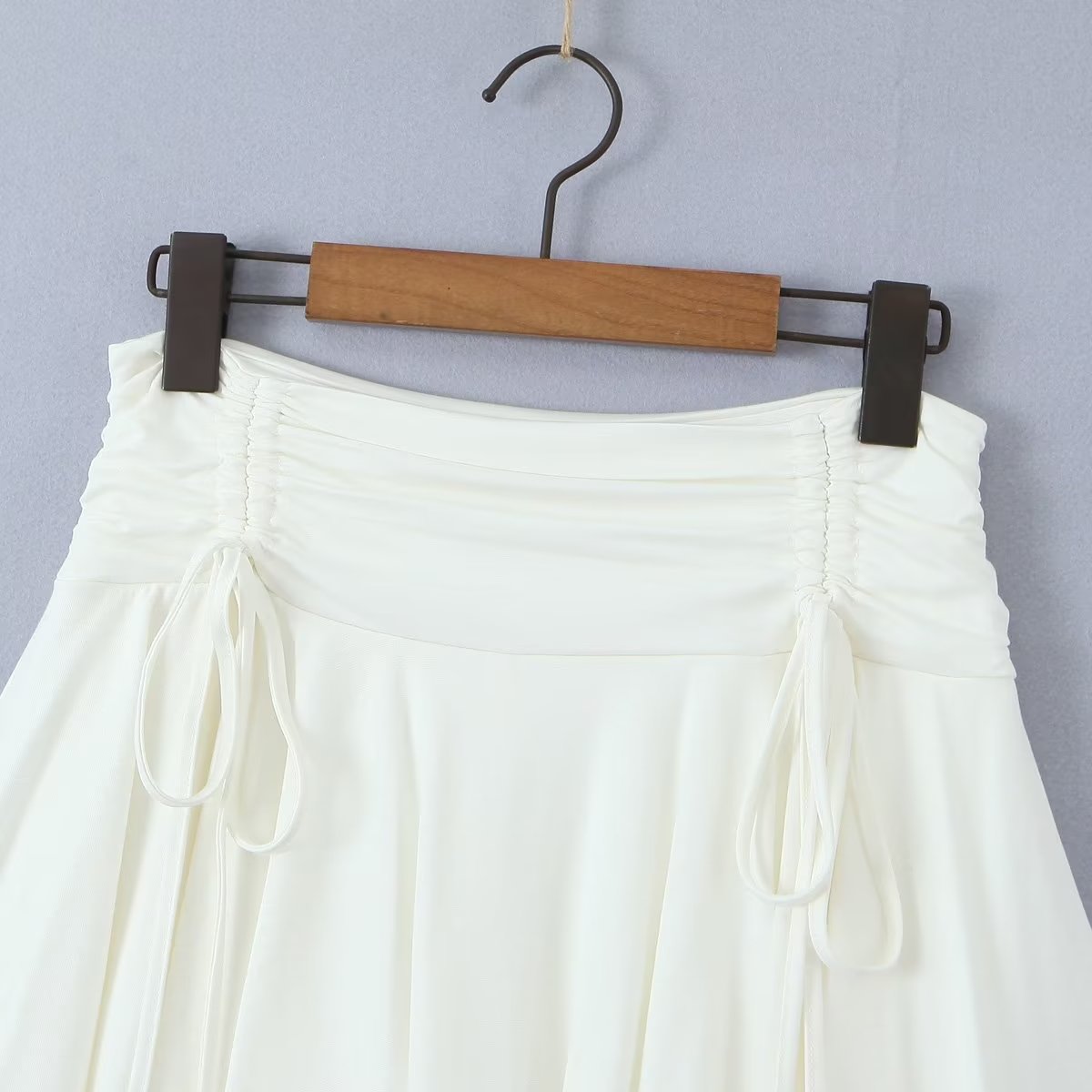 Lace-Up Low-Waist Pleated Side Skirt