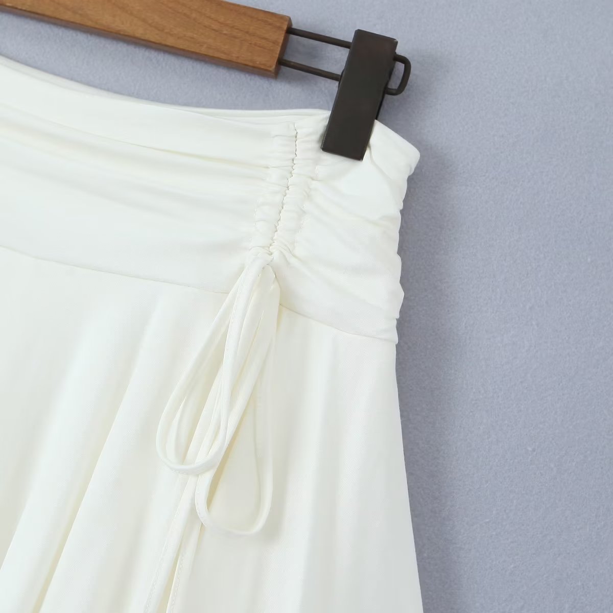 Lace-Up Low-Waist Pleated Side Skirt