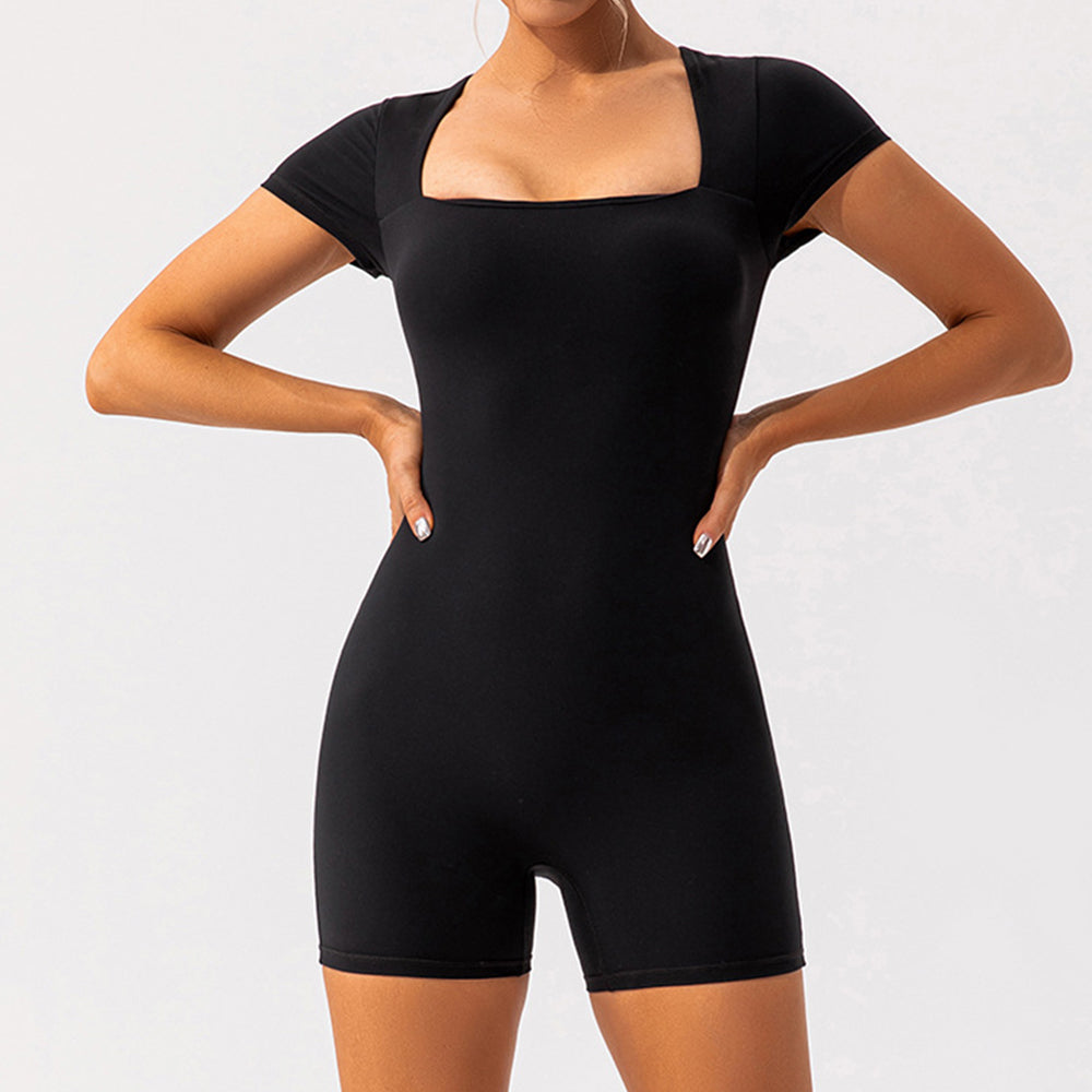 Short Sleeves Solid Color One-Piece Bodysuit (7516865855576)
