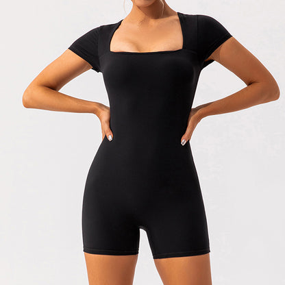 Short Sleeves Solid Color One-Piece Bodysuit (7516865855576)