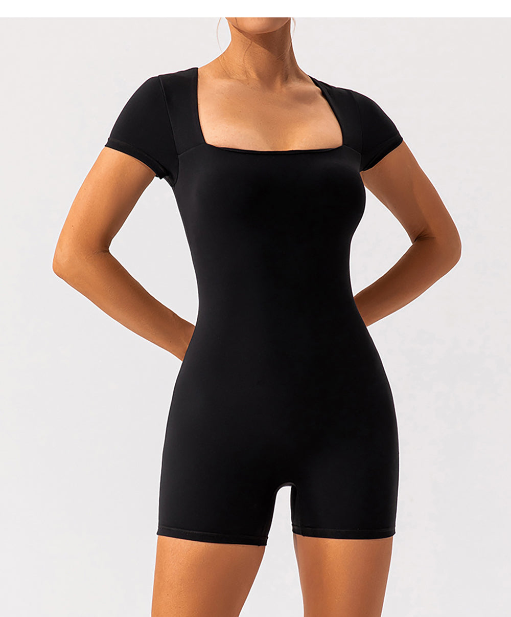 Short Sleeves Solid Color One-Piece Bodysuit (7516865855576)