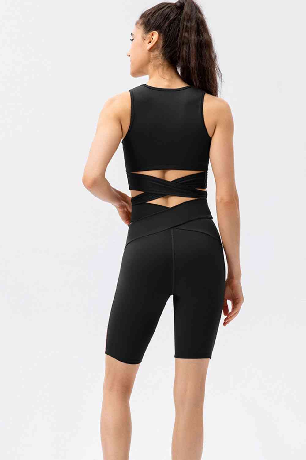 Shorts Tie - Criss-Cross Waistband Slim Fit Sports Shorts (7500833652824)
