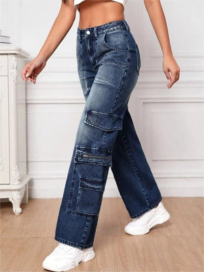 Multi-Pockets Tooling Denim Jeans
