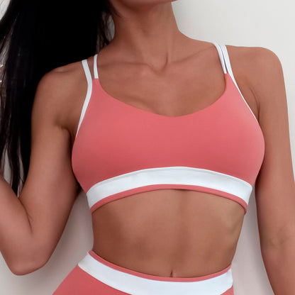 Crossy-Back - Contrast Color Sleeveless Yoga Set (7520694730840)