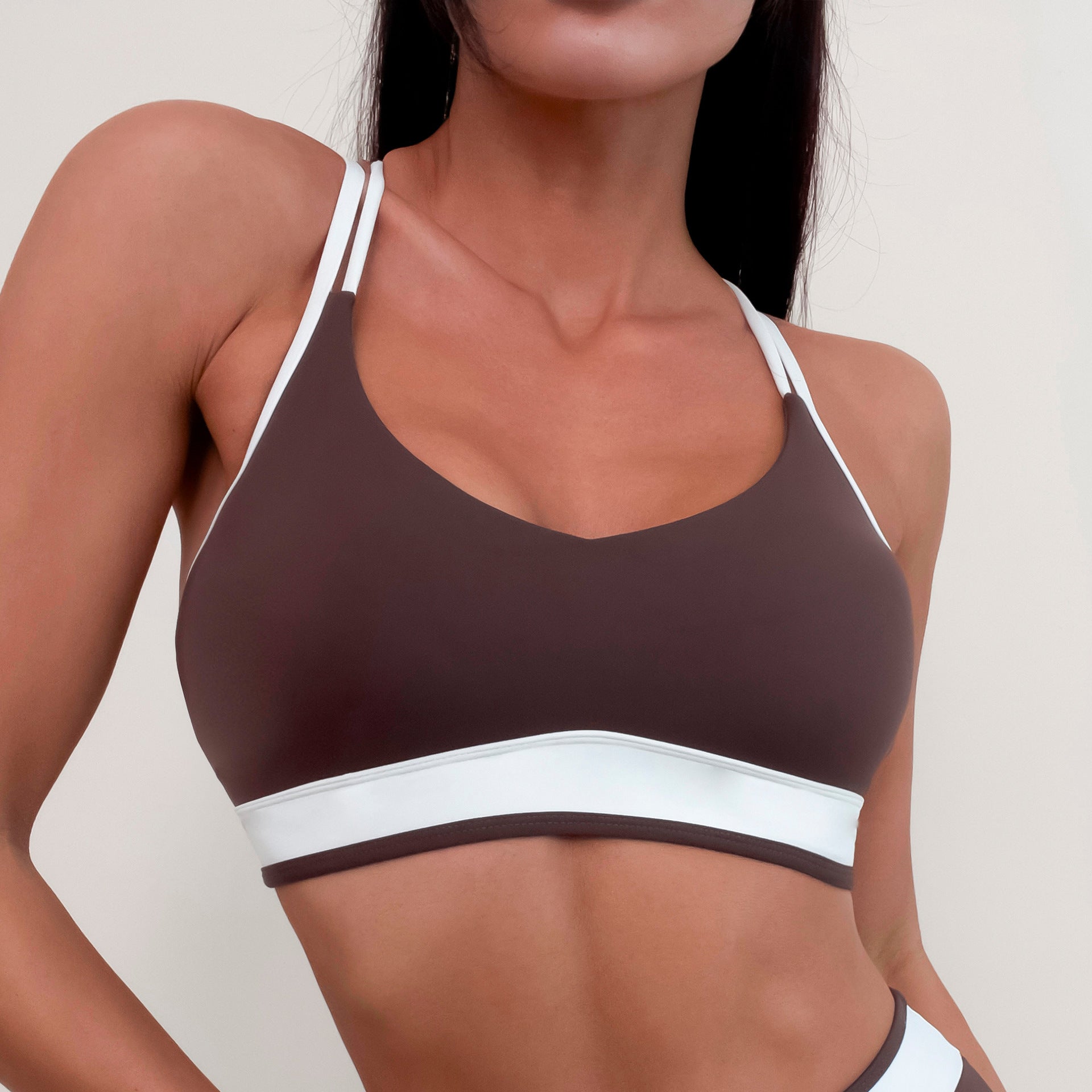 Crossy-Back - Contrast Color Sleeveless Yoga Set (7520694730840)