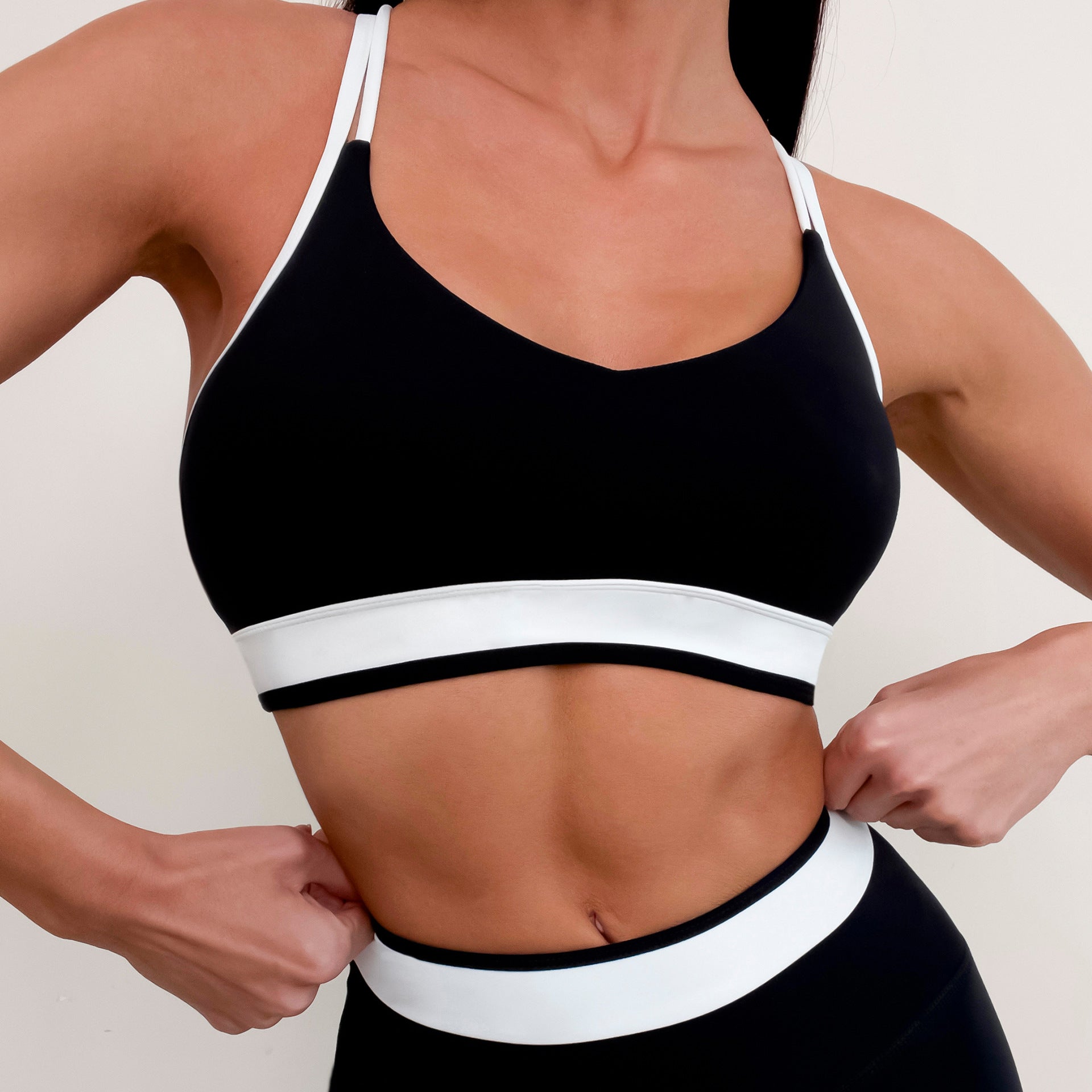 Crossy-Back - Contrast Color Sleeveless Yoga Set (7520694730840)