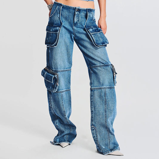 Pockets & Stitching Denim Jeans