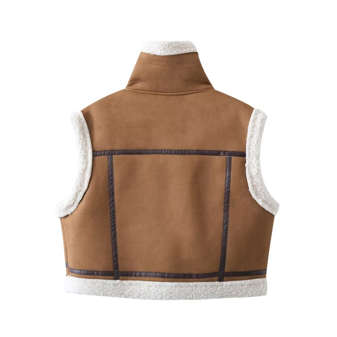 Locomotive LAMB - Faux Shearling Jacket Locomotive Leather Lamb Wool Fur Vest Coat (7516614492248)