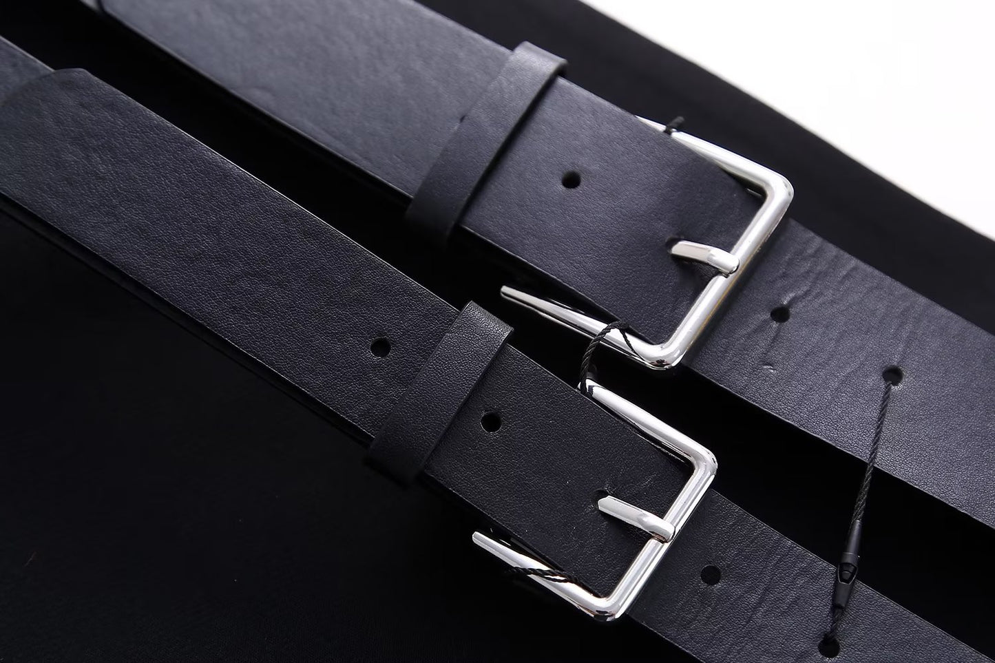 Double Metal Buckles Mini Skirt