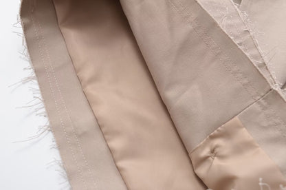 Summer Casual All Matching Turn-down Collar Long Sleeve Loose Buckle Short Trench Coat Women (7524905680984)