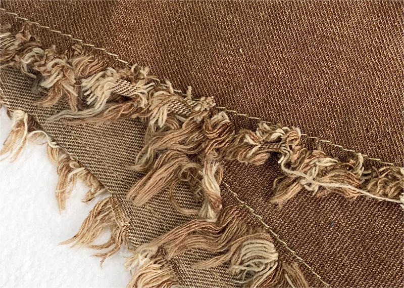 A-Line Sheath Fishtail Tassel High-Waist Brown-Washed Asymmetrical Denim Skirt
