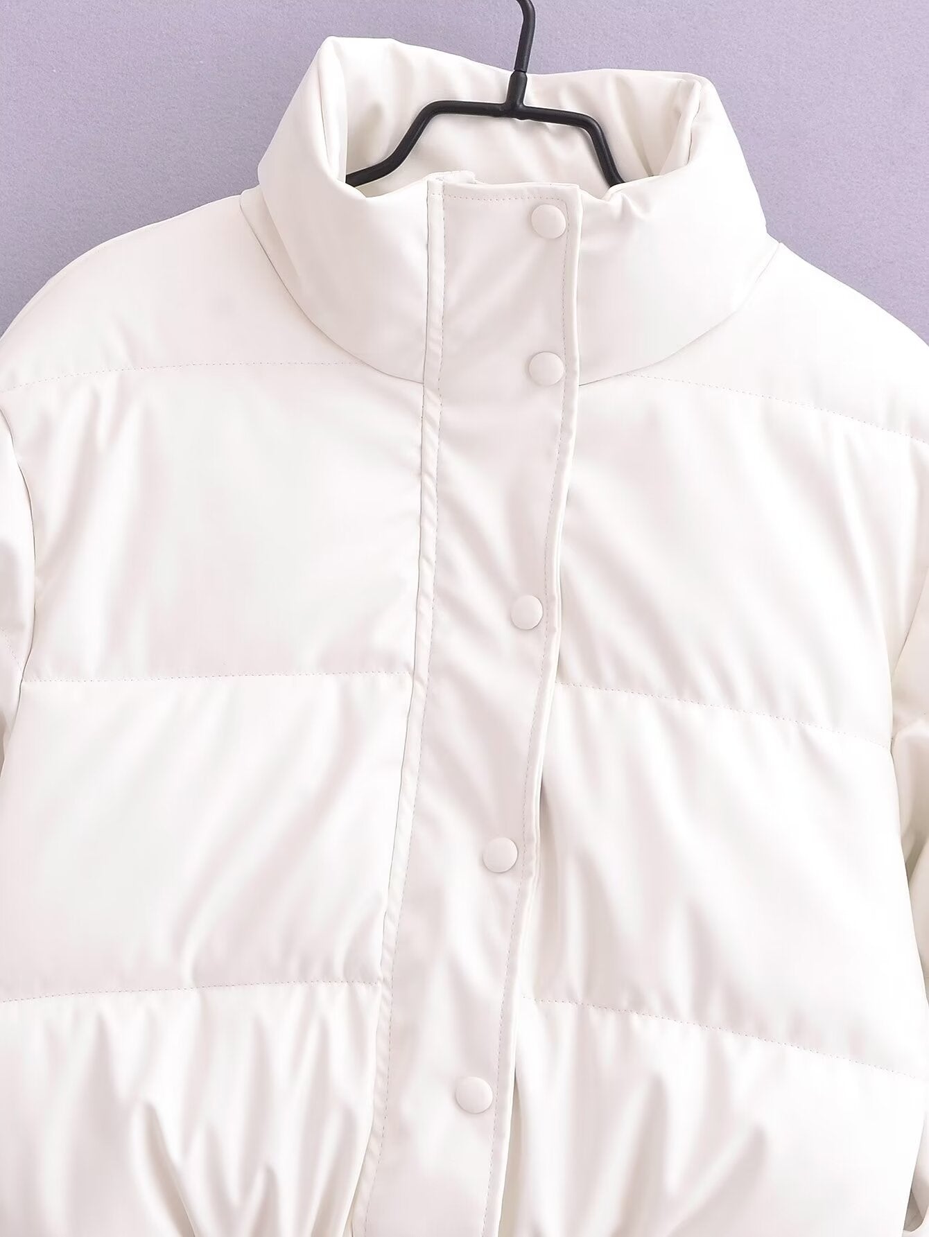 Cotton - Padded Thickened Poly-Urethane Leather Cotton Coat Jacket Coat (7516615475288)