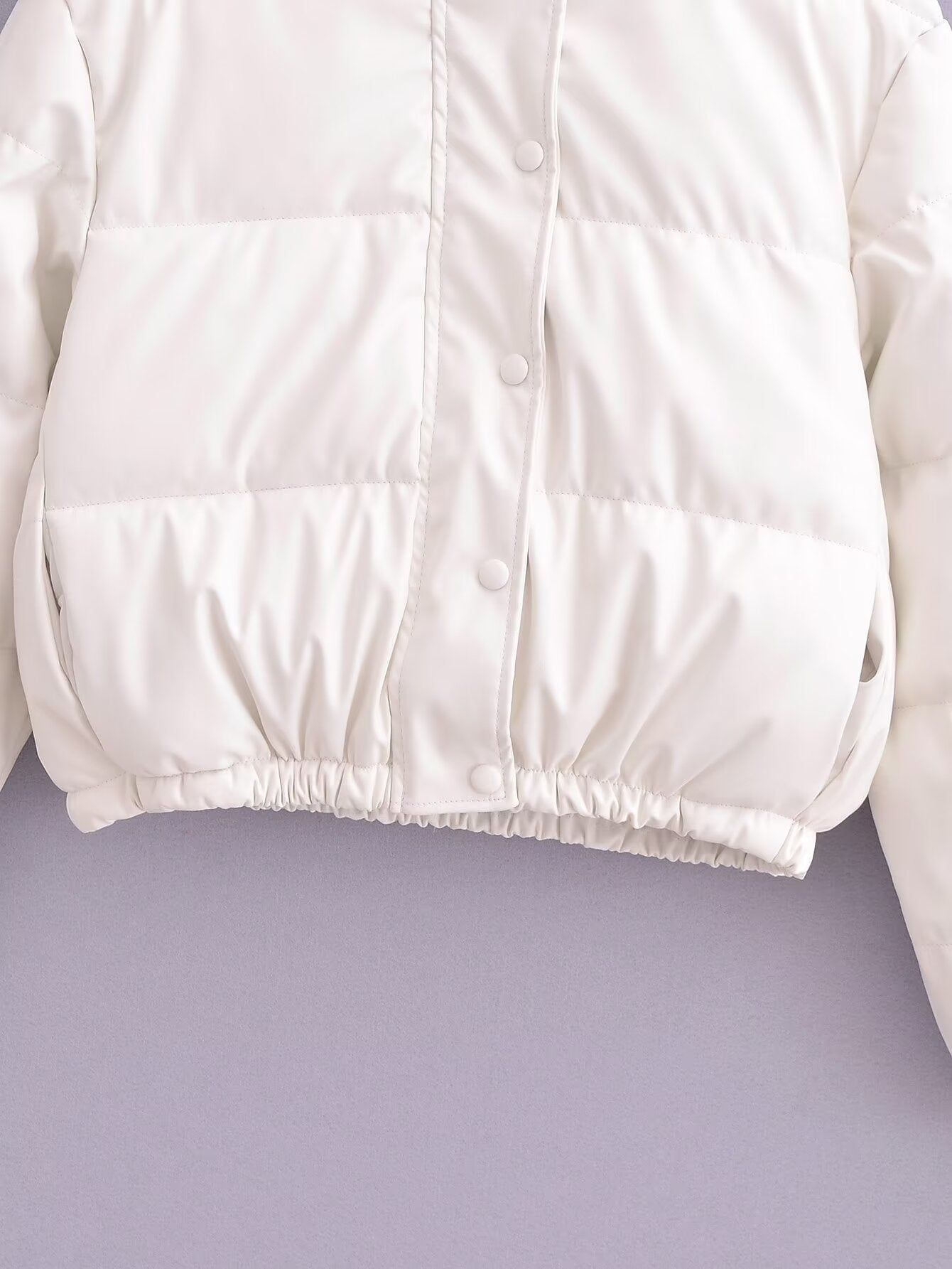 Cotton - Padded Thickened Poly-Urethane Leather Cotton Coat Jacket Coat (7516615475288)