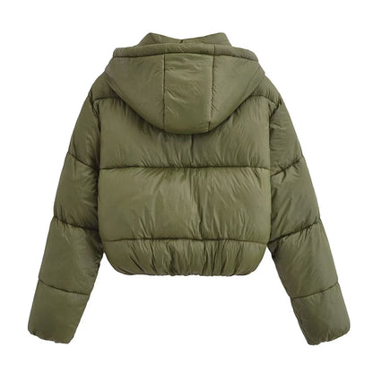 Solid Color Detachable-Hood Jacket