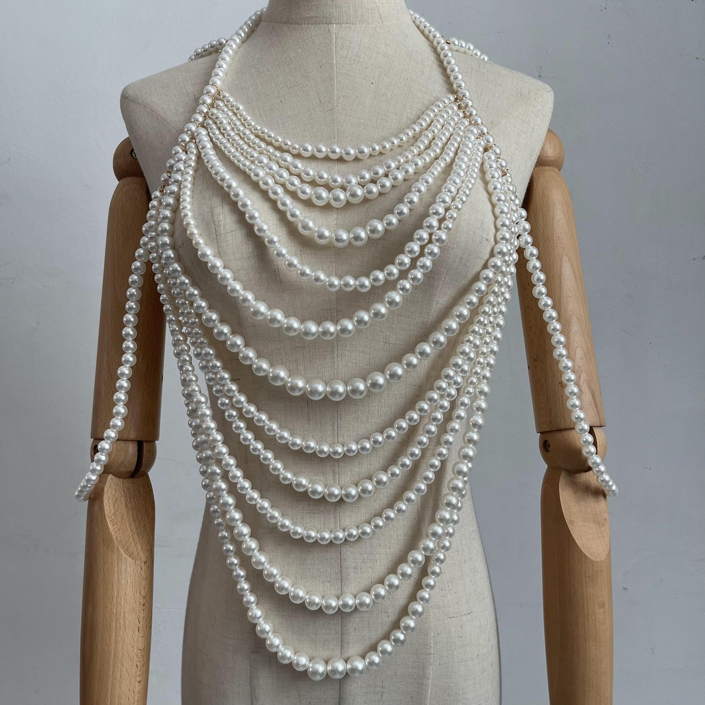 Halter Multi-Layer Pearl Suspenders Vest Tube-Top