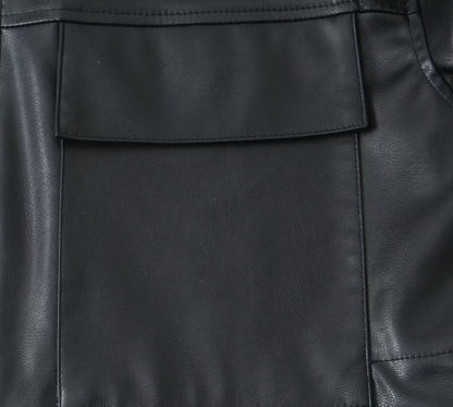 Crop-Top Faux Leather Jacket
