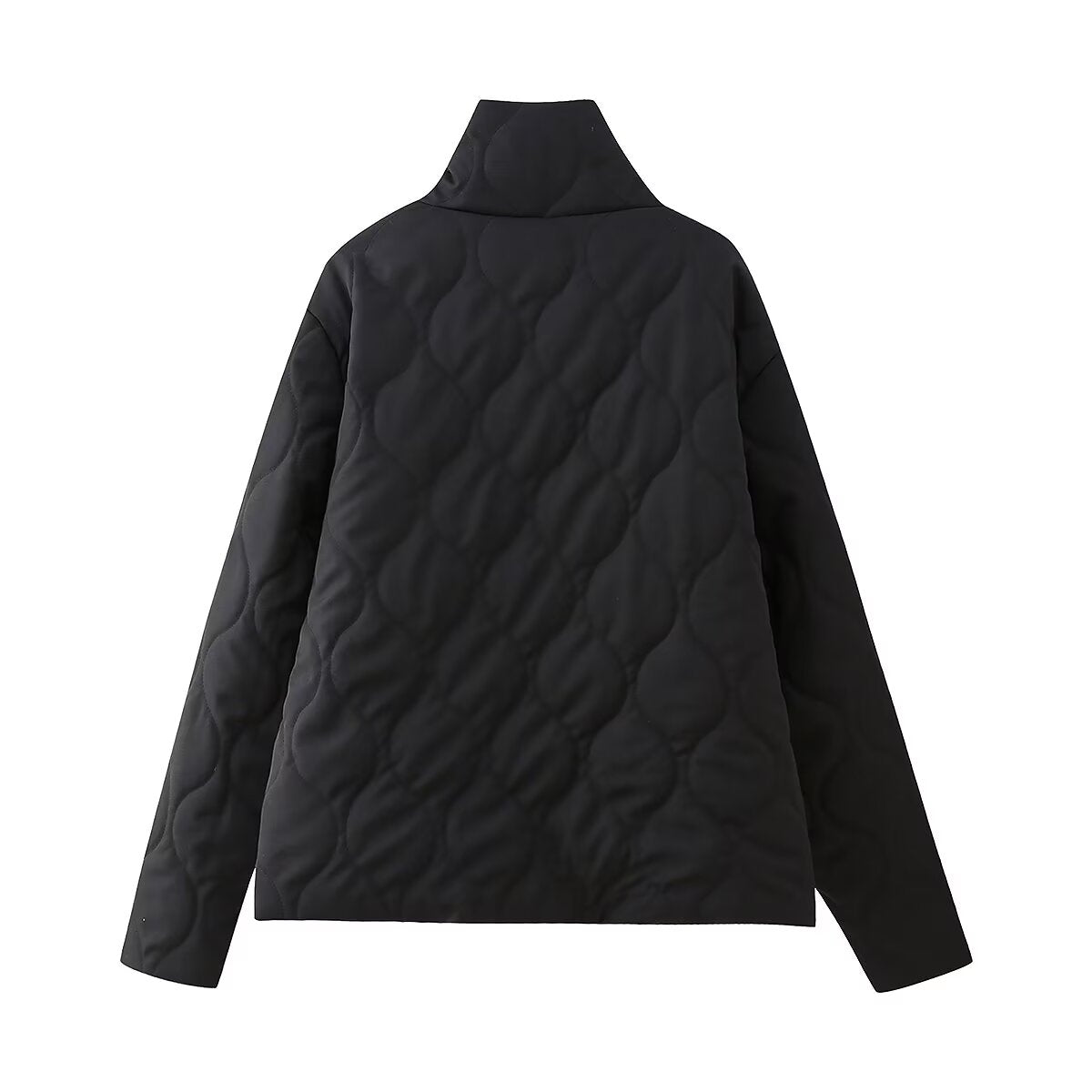 Spring Women Clothing Bowknot Pocket Decoration Stand up Collar Cotton Padded Coat (7525013618776)