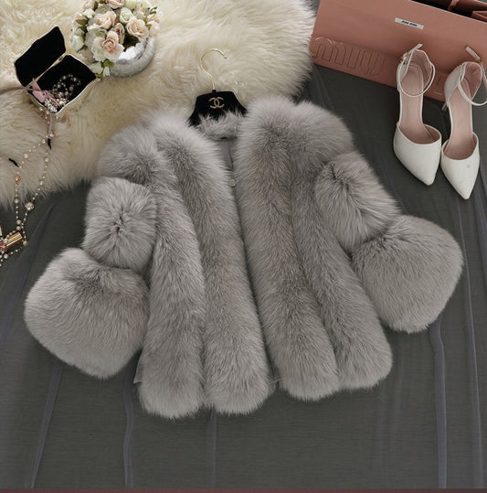 Short-Stitching Fur Coat