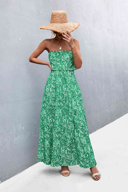 Strapless Split Maxi Dress (7515563982936)