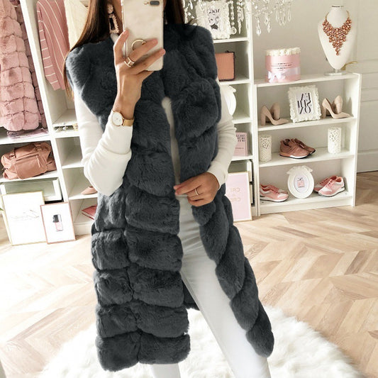 Cotton-Padded Plush Vest Coat