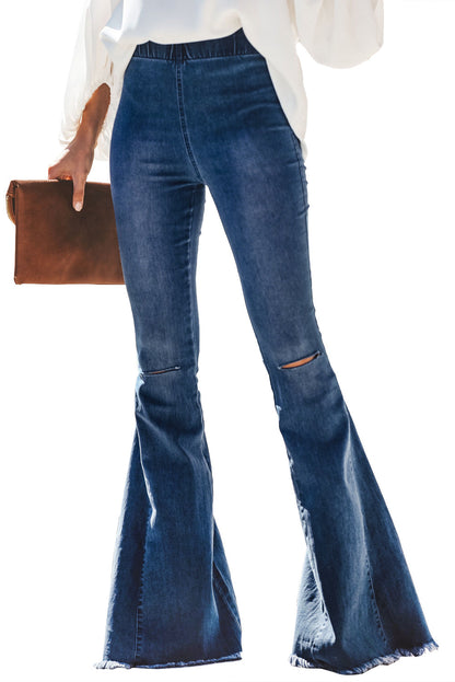 Flared High-Waist Denim Jeans