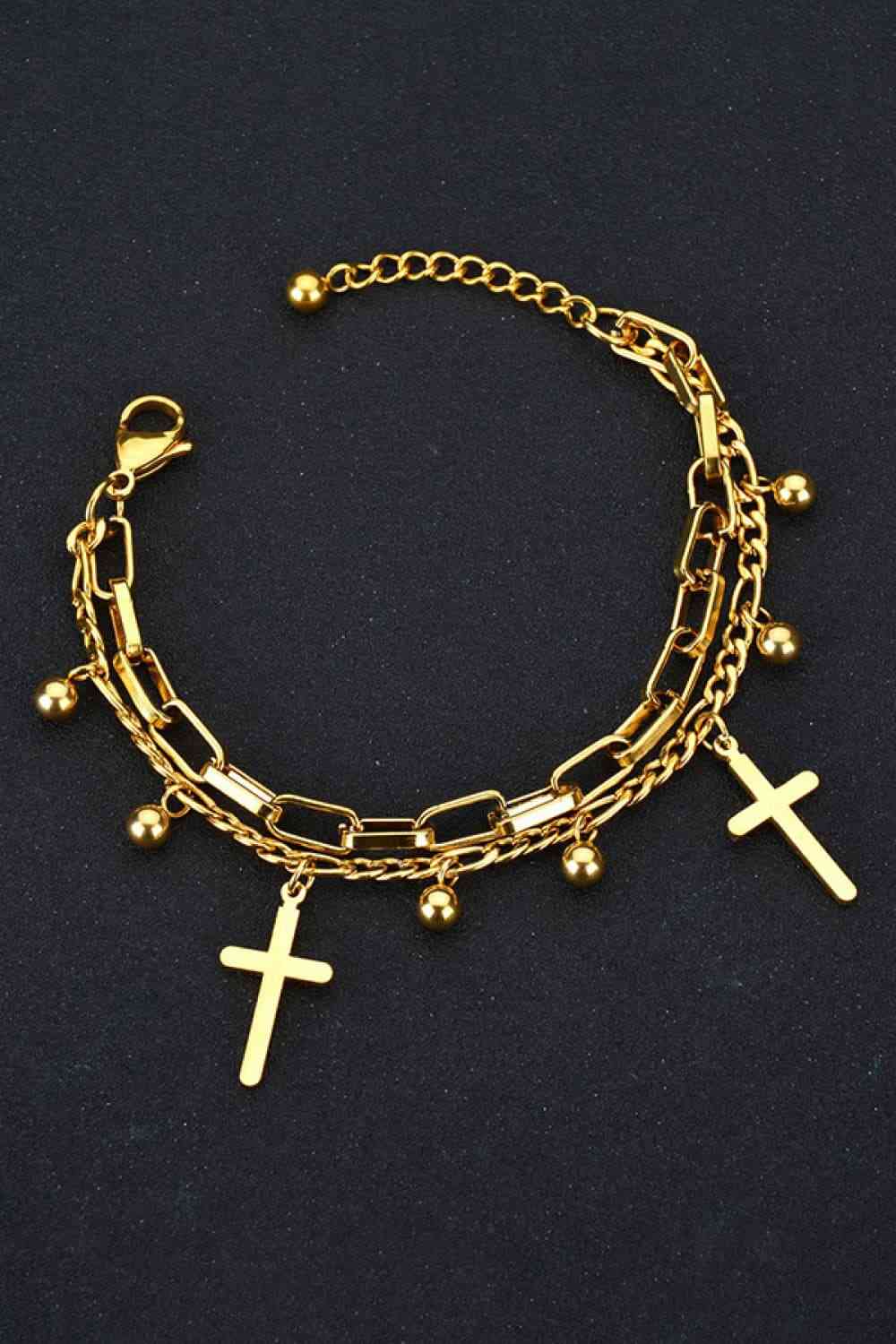 Crosses - Layered Stainless Steel Bracelet (7500203098200)