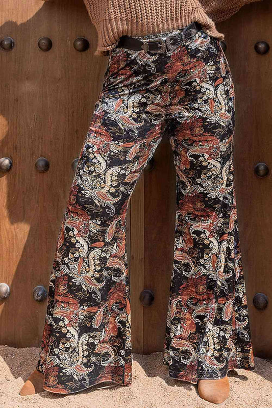 Plus-Size Printed Wide Leg Maxi Pants (7484758261848)