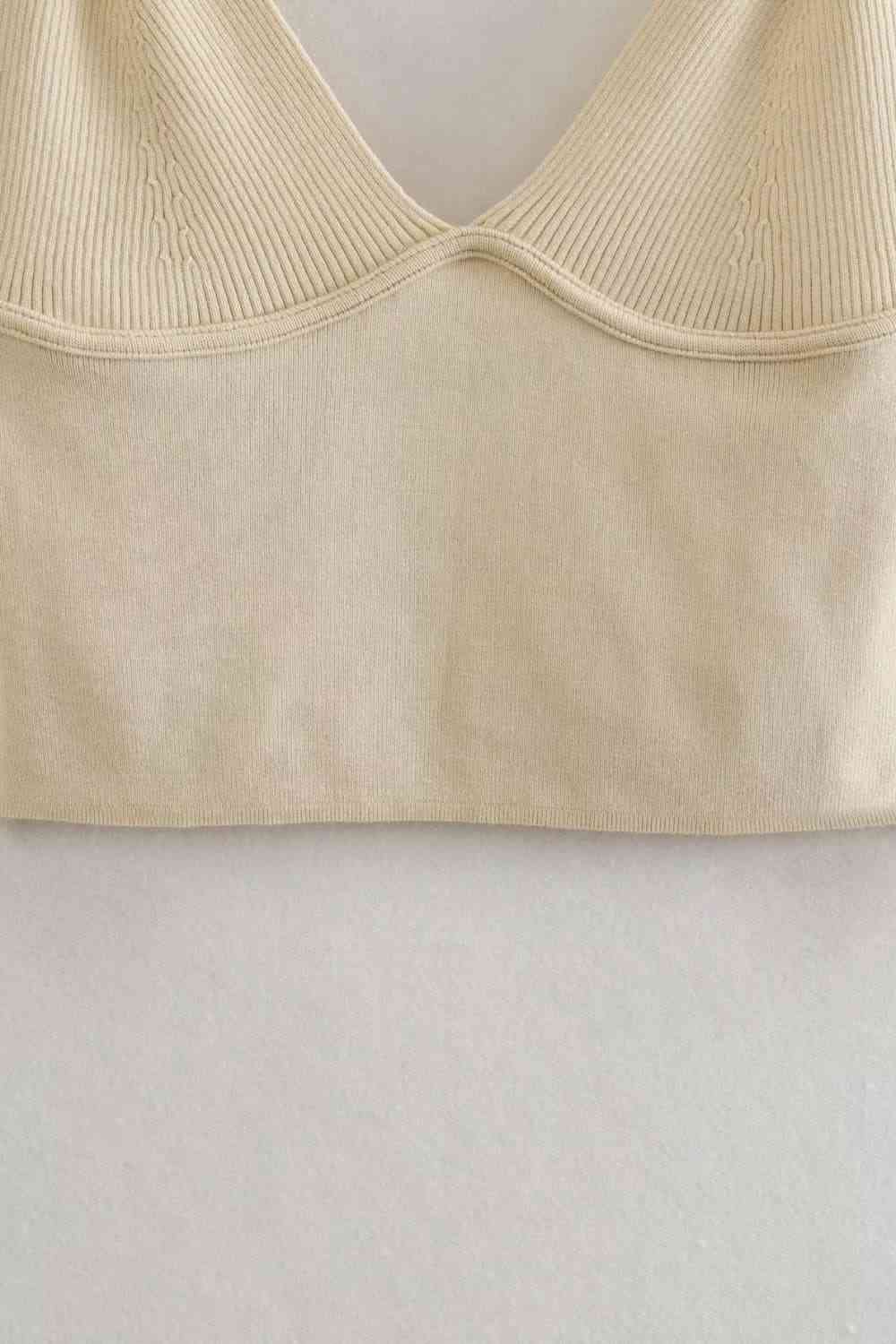 Cami Wide Waistband Ribbed V-Neck & Skirt Set (7501465223256)