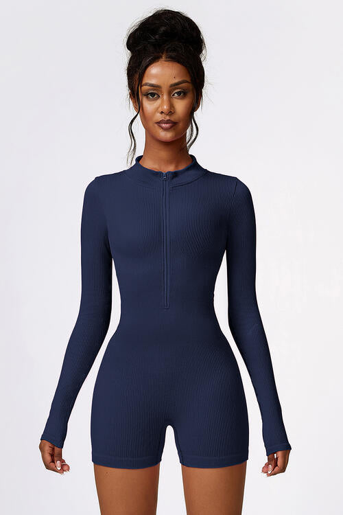 Romper Active - Half-Zip Long Sleeve Active Romper (7484684501080)
