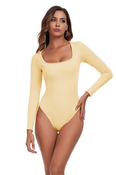 Active Bodysuit - Square Neck Long Sleeves (7501420462168)